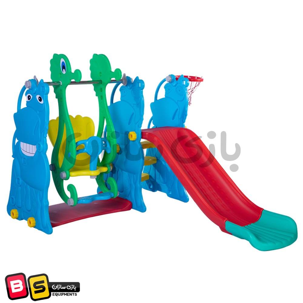 تاب و سرسره با سبد بسکتبال طرح اسب