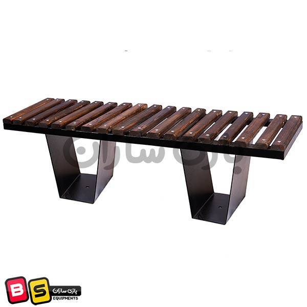 نیمکت چوب و فلز پارکی مدل قوسی