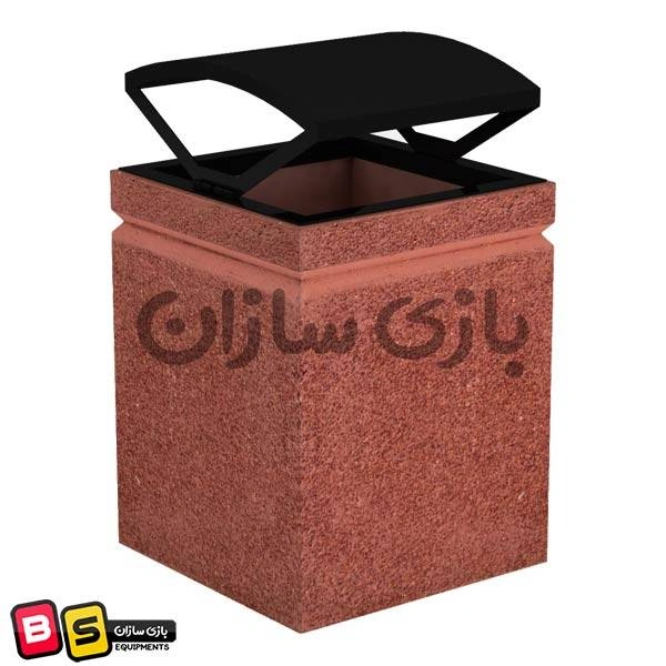 سطل زباله پارکی بتنی درب لولایی